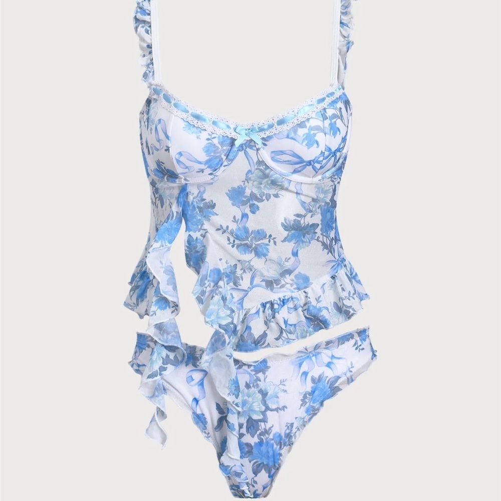 Floral Ruffle Swimsuit - Picture 4 of 4
